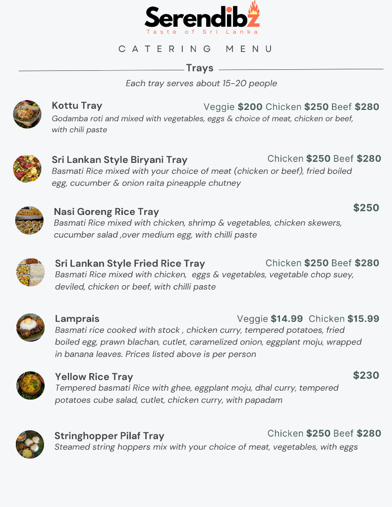 Catering Menu Page 1